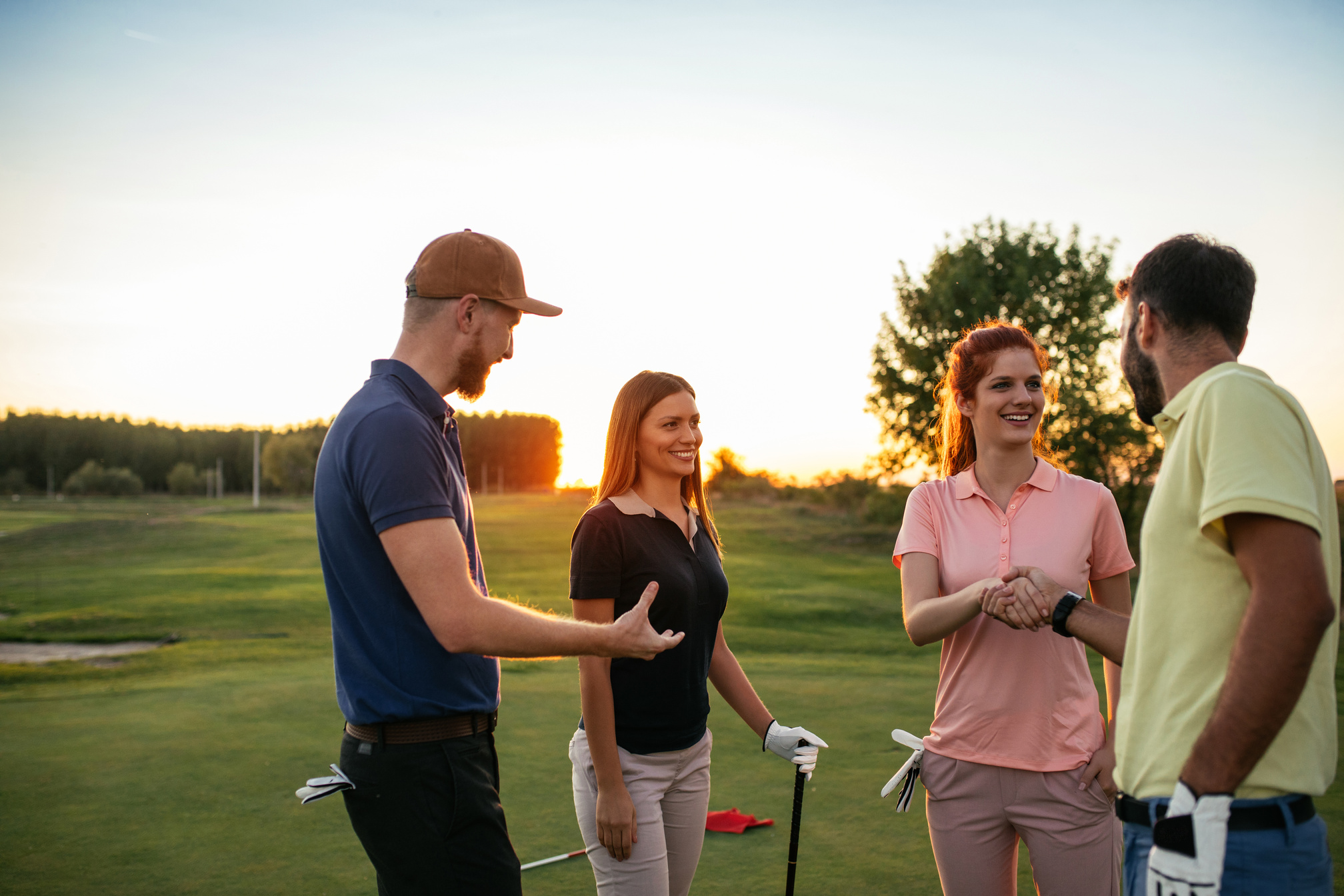 Happy golfers